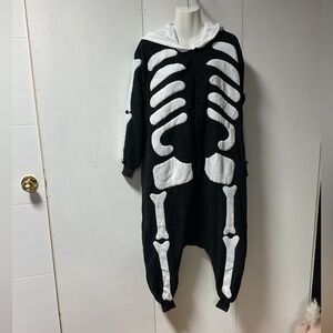 Skeleton Print Kids Pajamas Sleep Sack - Black and White